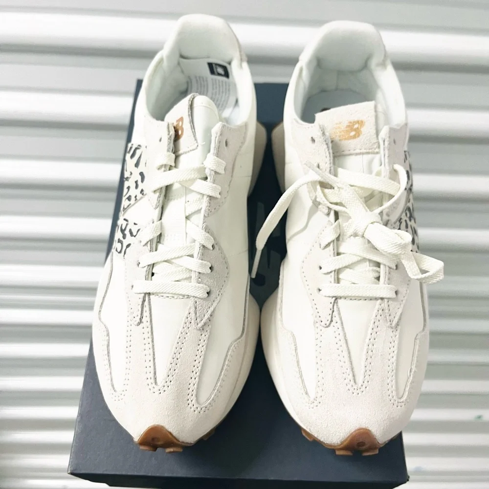 New Balance 327 Animal Print Logo Casual Women Sneakers Sea Salt Leopard  5.5 - Picture 5 of 15